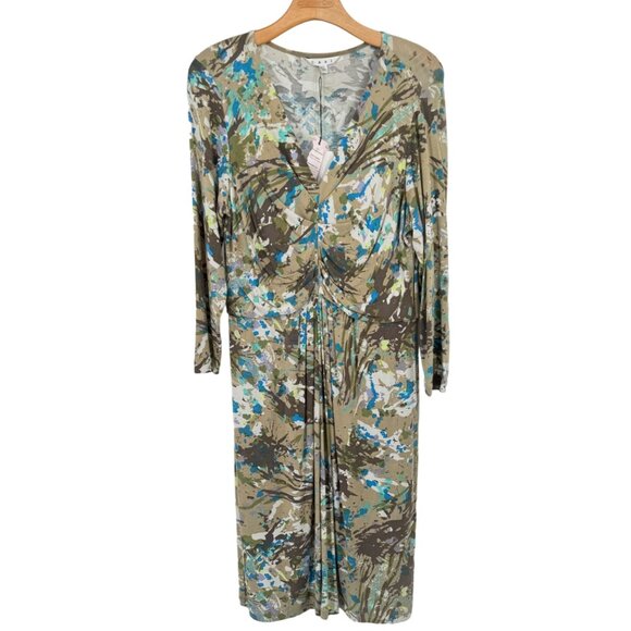 Cabi Long Sleeve V-Neck Dress Size Large  Jersey knit abstract pattern New - Picture 2 of 13
